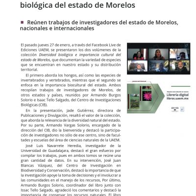 Presentan colección sobre la diversidad biológica del estado de Morelos